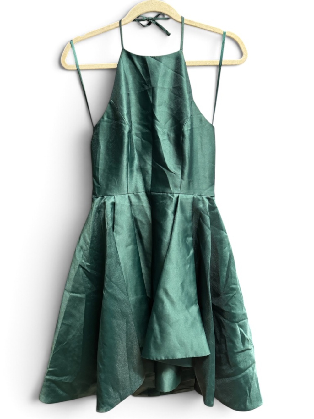 Gianni Bini Size 4 Green Halter Fit & Flare Dress Homecoming Prom Holiday